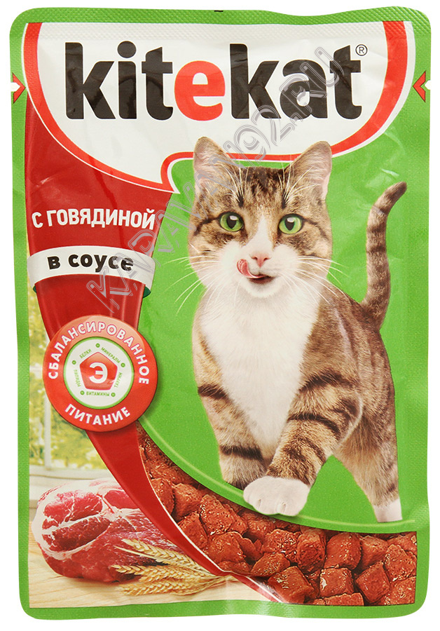 Корм для котов Kitekat Говядина в соусе 85г