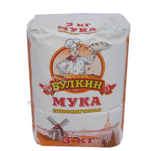 Мука пшеничная высший сорт Месье Булкин 3кг