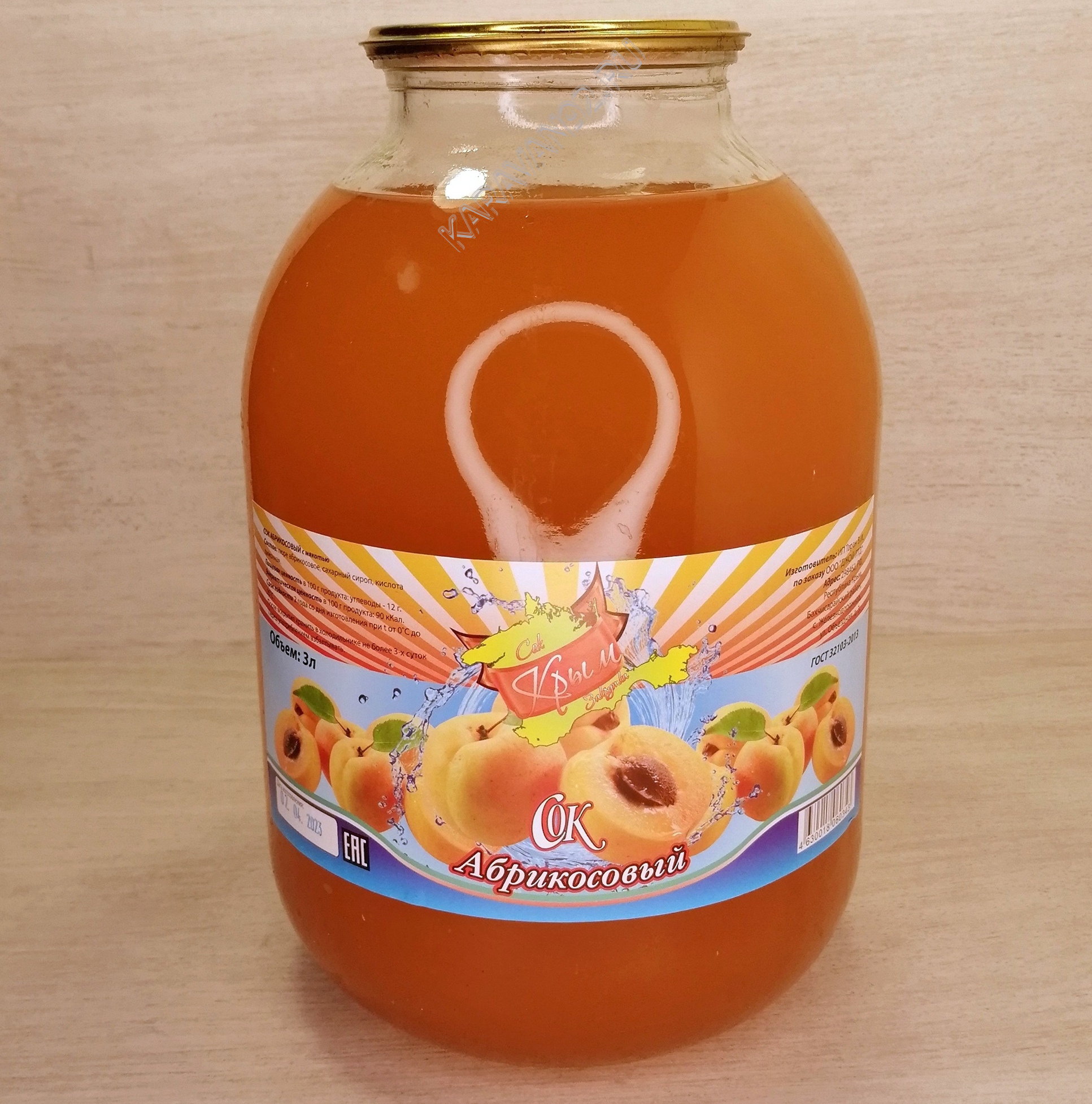 Напиток сокосодержащий «Сок Крым» абрикосовый 3л.