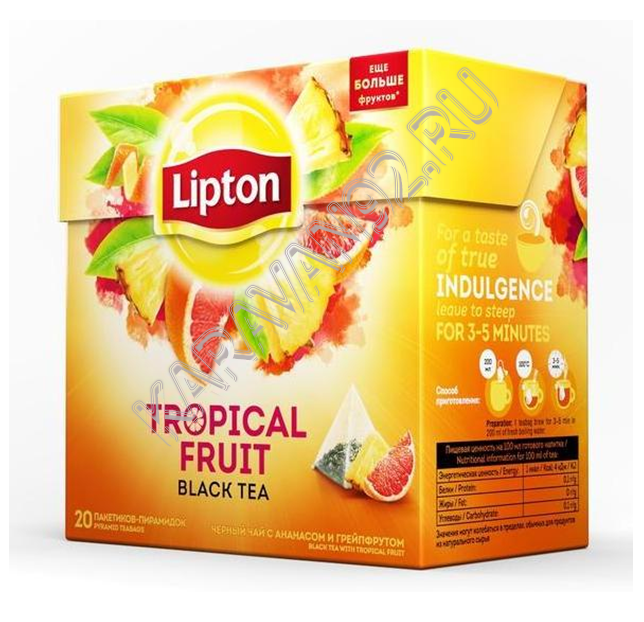 Чай Липтон черный "Tropical Fruit" 20пак*1,8г