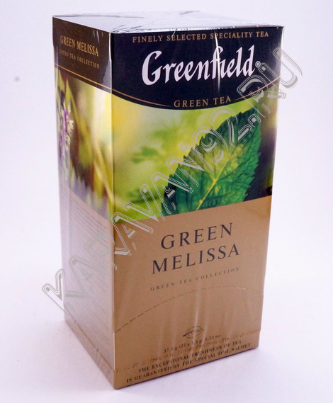 Чай зеленый со вкусом мелиссы, мяты и лимона Гринфилд Green Melissa 25пак*1,5г