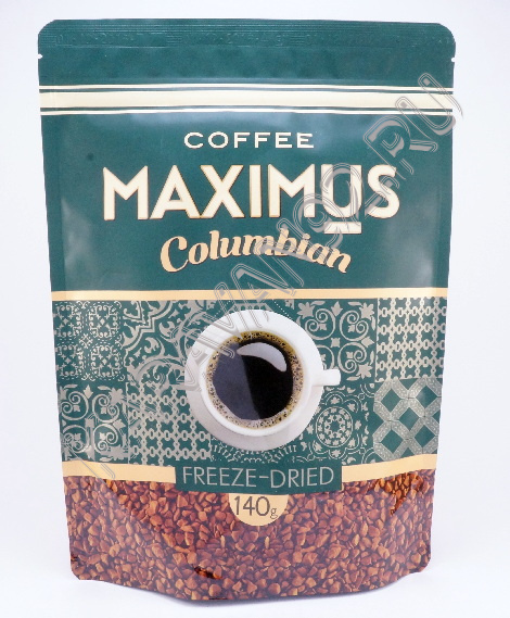 Кофе Максимус Columbian натуральный растворимый сублимированный 140г