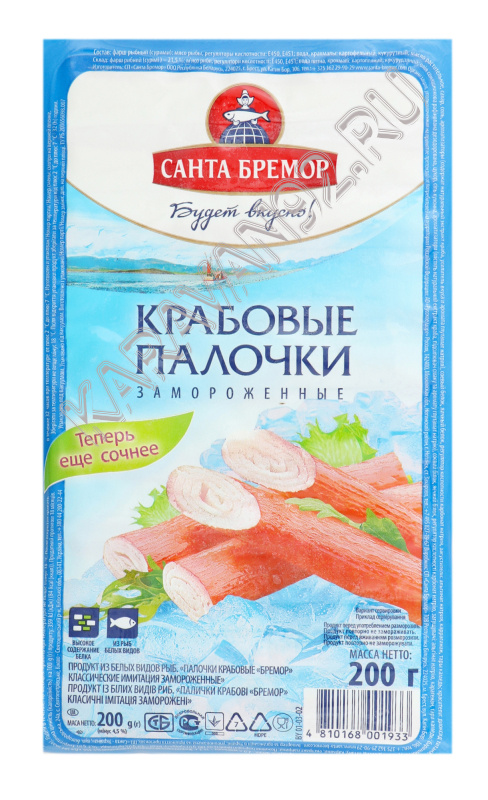 Крабовые палочки Санта Бремор 200гр замороженные