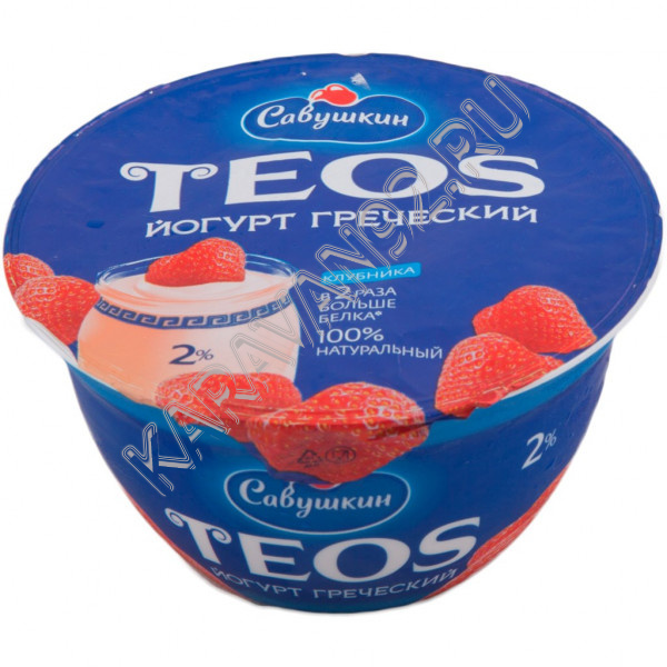 Йогурт греческий TEOS клубника 2% 140г