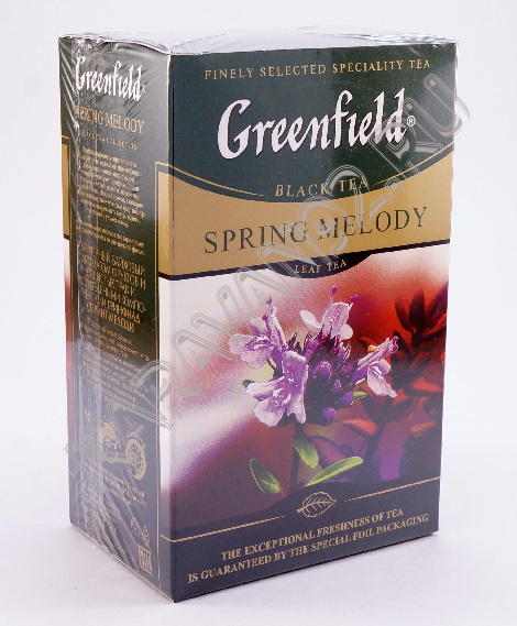 Чай Гринфилд черный со вкусом фруктов и душистых трав листовой Spring Melody 100г