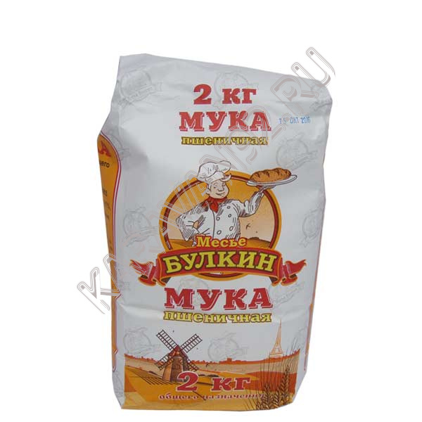 Мука пшеничная высший сорт Месье Булкин 2кг