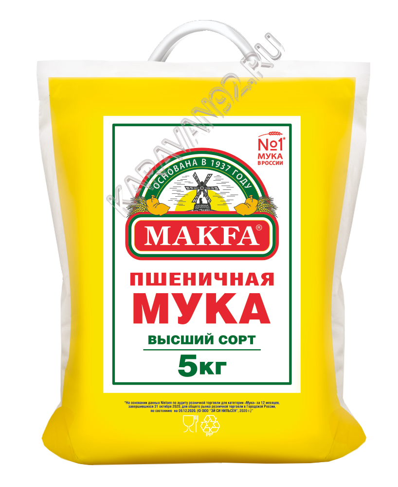 Мука пшеничная высший сорт Макфа 5кг