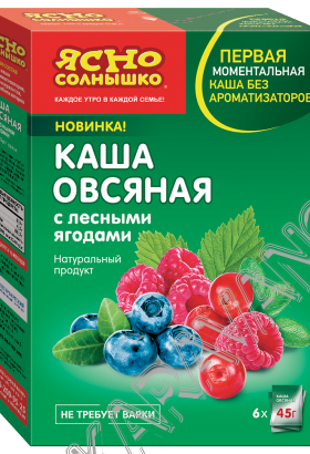 Каша овсяная Лесные ягоды Ясно Солнышко 6/45г  270 гр