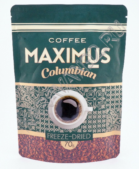 Кофе Максимус Columbian натуральный растворимый сублимированный 70г