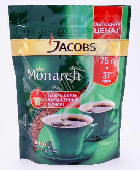 Кофе Якобс Monarch натуральный растворимый сублимированный 75г