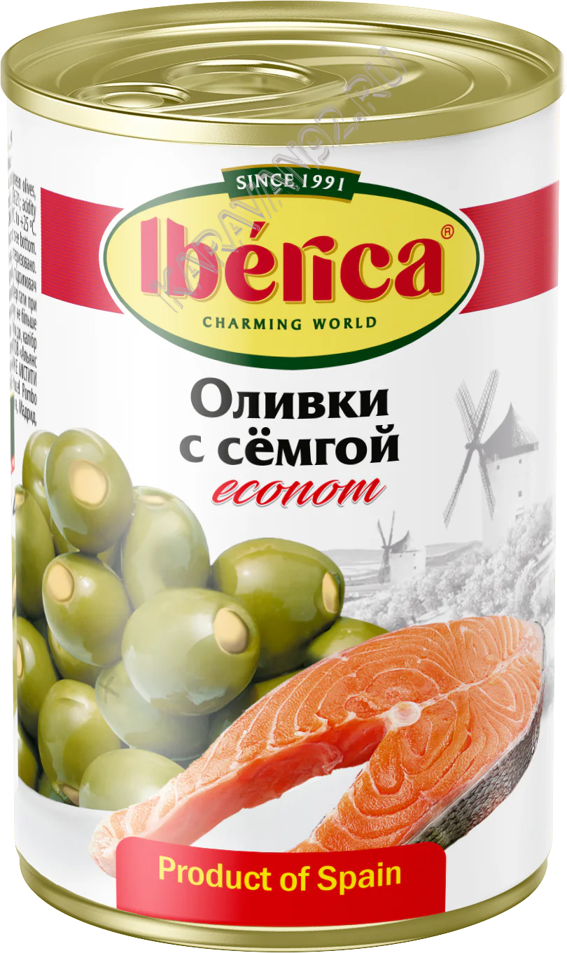 Оливки Иберика econom с сёмгой ж/б 280г 