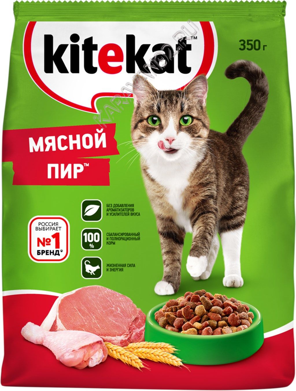 Корм для котов Kitekat 350 г. Мясной пир