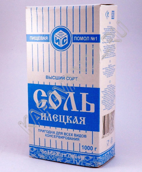 Соль Илецкая пищевая поваренная 1кг картон